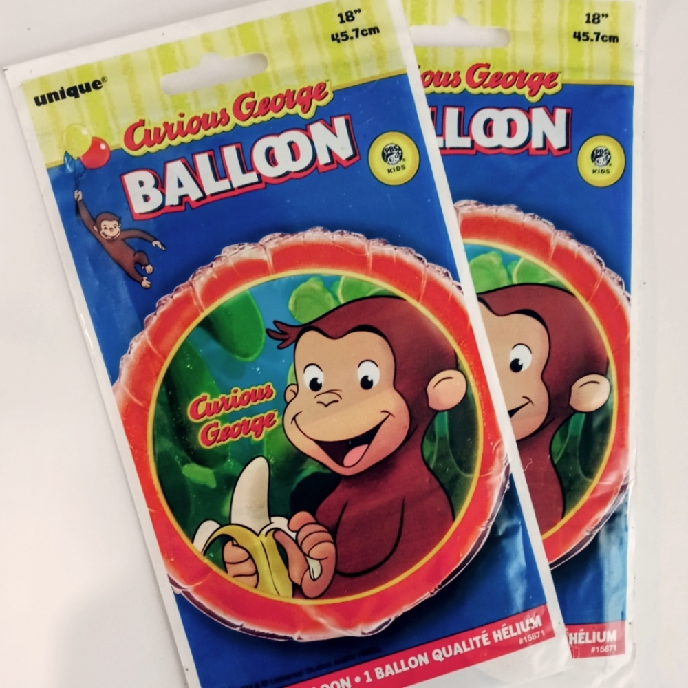 TWO New Curious George Balloons